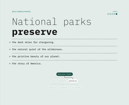 Slide 05 of most common phrases of QR codes responses at national parks. Guardian Design
