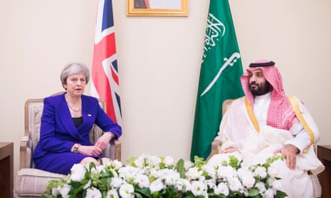 The UK prime minister, Theresa May, and Saudi Arabia’s crown prince, Mohammed bin Salman, meet at the G20 summit in Buenos Aires, Argentina