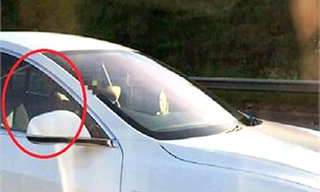 Photo issued by Hertfordshire Constabulary of Bhavesh Patel, who moved to the passenger seat after switching on his car’s autopilot feature as he travelled on the motorway. 