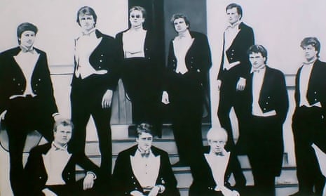 David Cameron and Boris Johnson, front centre, in Rona Marsden’s painting Class of ’87.