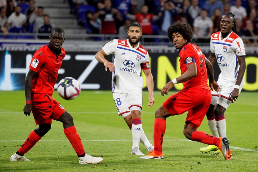 Nabil Fekir plays for Lyon in 2018.
