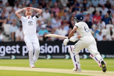 Ben Stokes shows his frustration