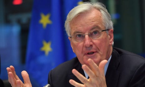 Michel Barnier addressing the European parliament’s committee on foreign affairs