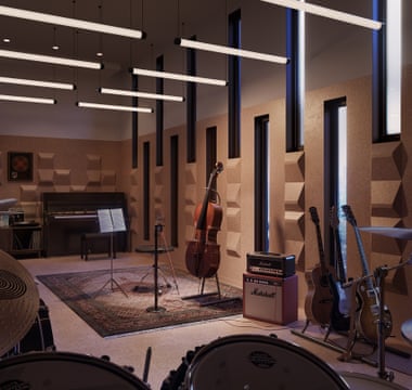 The Balfron Tower music room.