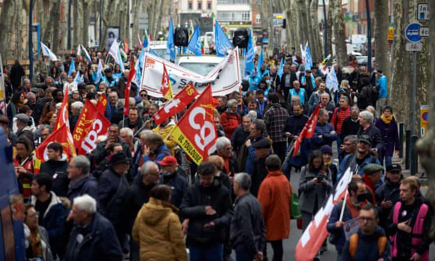 Une marche à Toulouse la semaine dernière sur les salaires, les conditions de travail et le pouvoir d'achat.