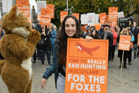 Megan McCubbin participating in the For the Foxes March in October.