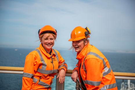 Stacy Gregory, left, a recent graduate from P&amp;O’s apprentice scheme, works in an industry where only 5% of seafarers are female. 