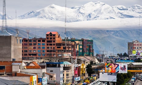 Peak experience… the snow-covered Andes form a backdrop to the city of El Alto, Bolivia.