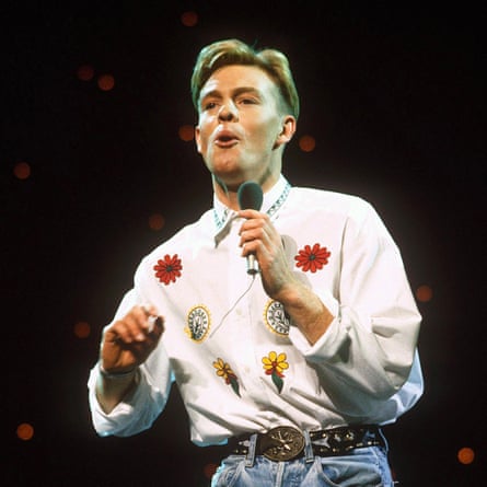 Performing at the Royal Variety show in London, 1989