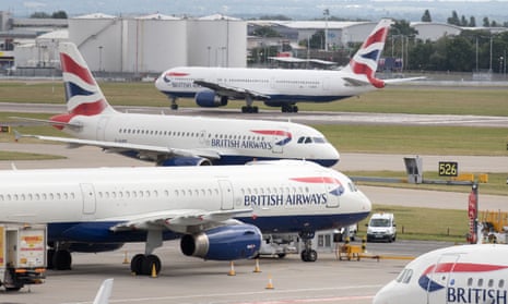 British Airways planes on runway