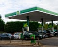 Cars on a petrol station forecourt