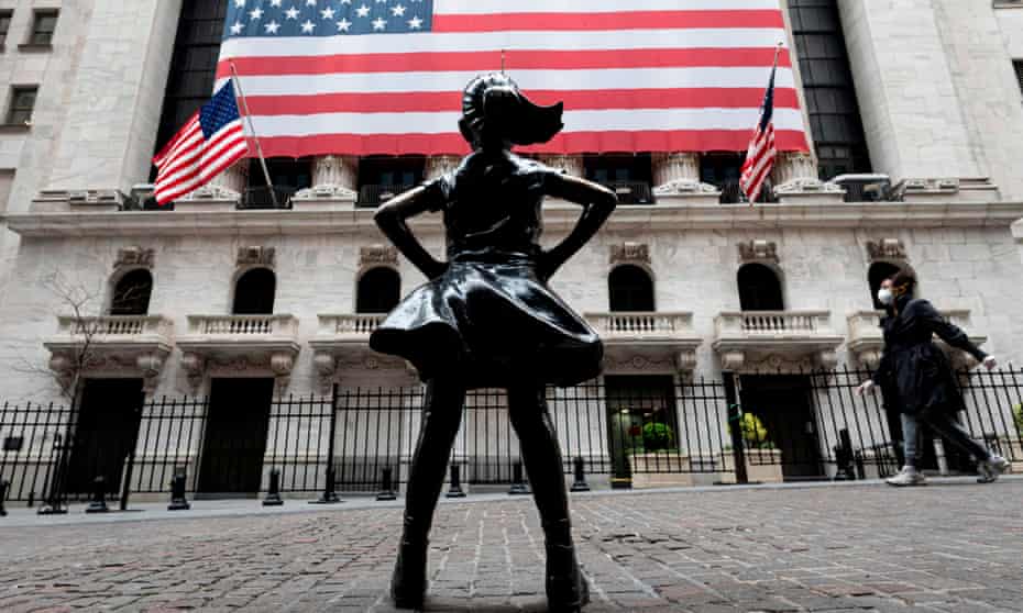 The Fearless Girl statue outside the New York Stock Exchange in April this year.