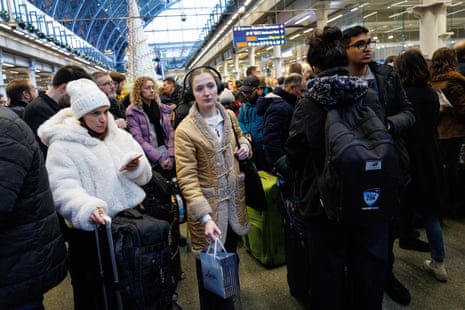 Eurostar passengers waiting for train services to be resumed at St Pancras International station today