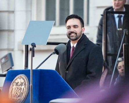 Zohran Mamdani speaks during his inauguration ceremony