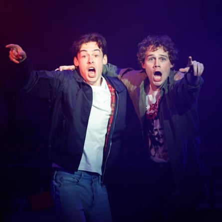 Kieran Devine as Younger Jimmy and Jude Bain as Younger Tully in Mayflies.