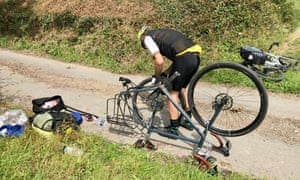 Running repairs: the first of many punctures