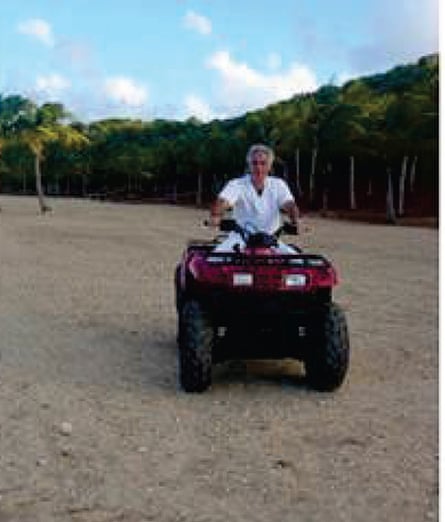 a man on a motorbike