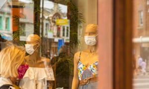 Mannequins with masks are seen in a shop window in Manly on 3 January. Face masks are now compulsory in certain indoor settings in greater Sydney.