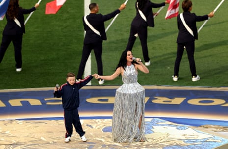 Katy Perry performs ahead of kick-off