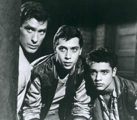 Rydell, centre, with John Cassavetes, left, and Sal Mineo in Crime in the Streets, 1956.