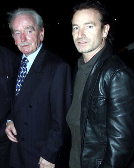Bono with his father on his 75th birthday.