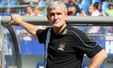 Mark Hughes as Manchester City manager in 2008