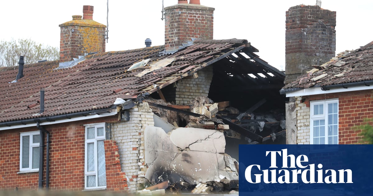 Aerial footage shows scale of damage after house explosion in Kent – video