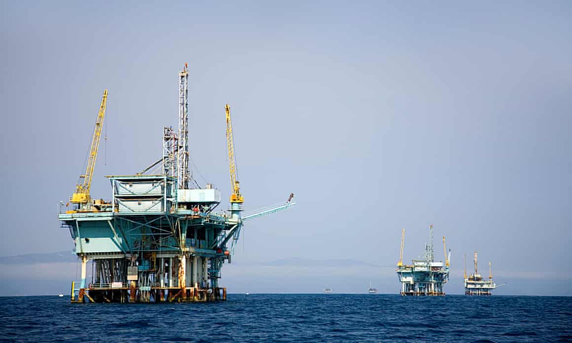 Oil rigs in the ocean