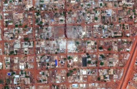 A satellite image showing the area surrounding the home of Sadio Camara earlier this week