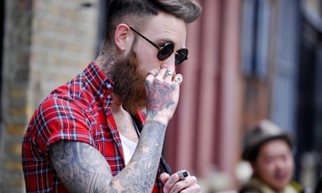 A hipster smoking