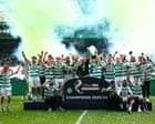 Celtic break Hearts with late double in tense final-day decider to retain Scottish title – live