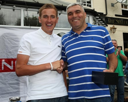 England Captain Harry Kane with his first ever football manager Dave Bricknell, 2011.