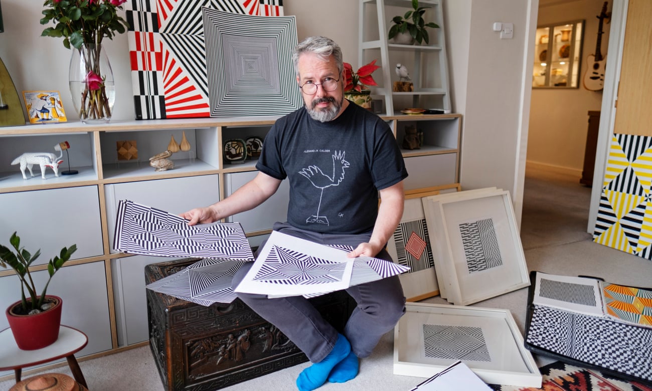 Alan Warburton, who rescued his late neighbour's pop art drawings from a skip.