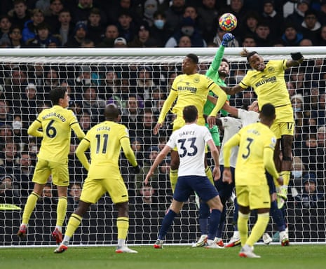 Lloris punches clear from Toney.