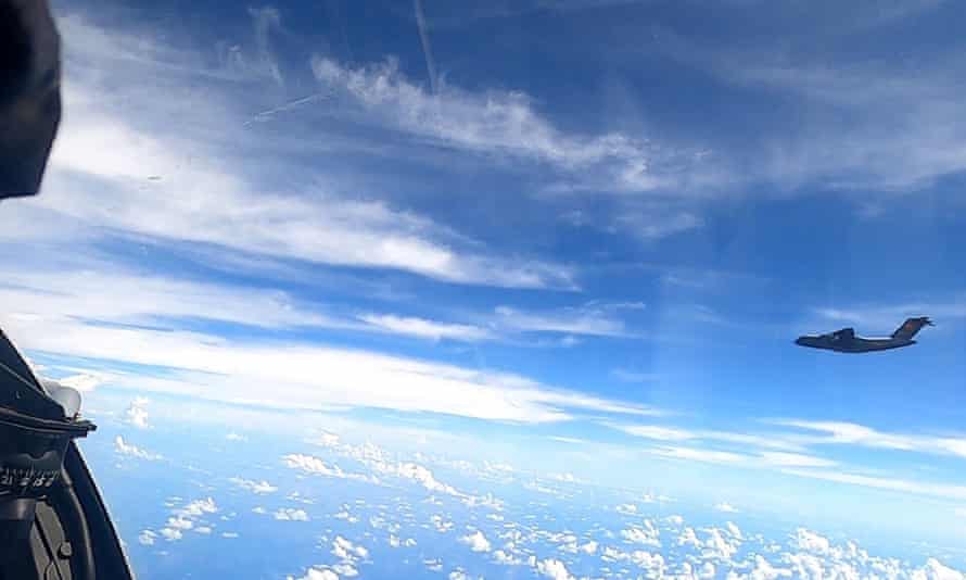 A Chinese Xian Y-20 aircraft that Malaysian authorities said flew in its air space off Sarawak on Borneo.