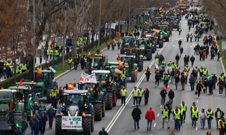 Spanish farmers protest in Madrid