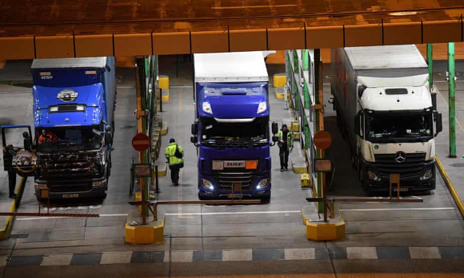 Lorries undergo checks at the port of Dover