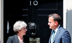 Theresa May and Leo Varadkar in front of No 10.