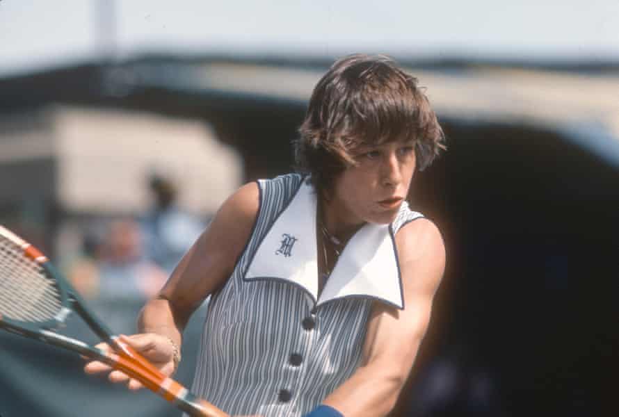 Playing at the US Open in New York, 1977.