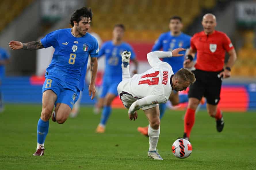 England 0:0 Italien: Nations League – Wie Es Passiert Ist | Liga Der Nationen 1 Jarrod Bowen Wird Von Tonali Zu Fall Gebracht.