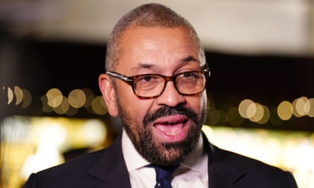 Close-up of James Cleverly at an event
