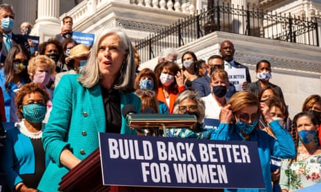 Katherine Clark, a Massachusetts Democrat, speaks at a press conference after the House passed the Women's Health Protection Act.