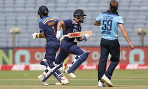 India’s Virat Kohli and KL Rahul (left) run between the wickets.