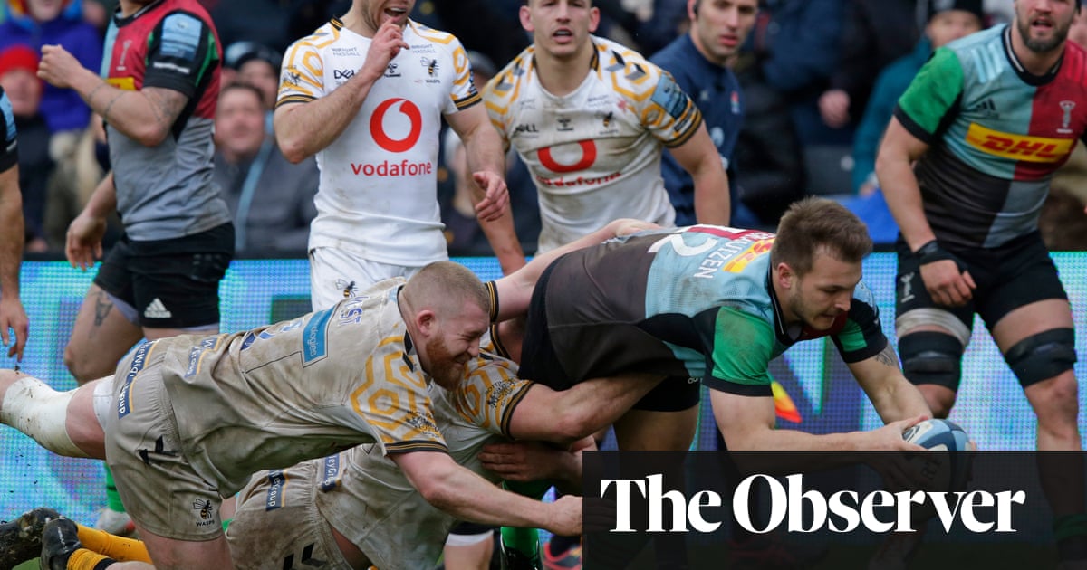 Harlequins hold off late Wasps fightback to end losing Premiership run
