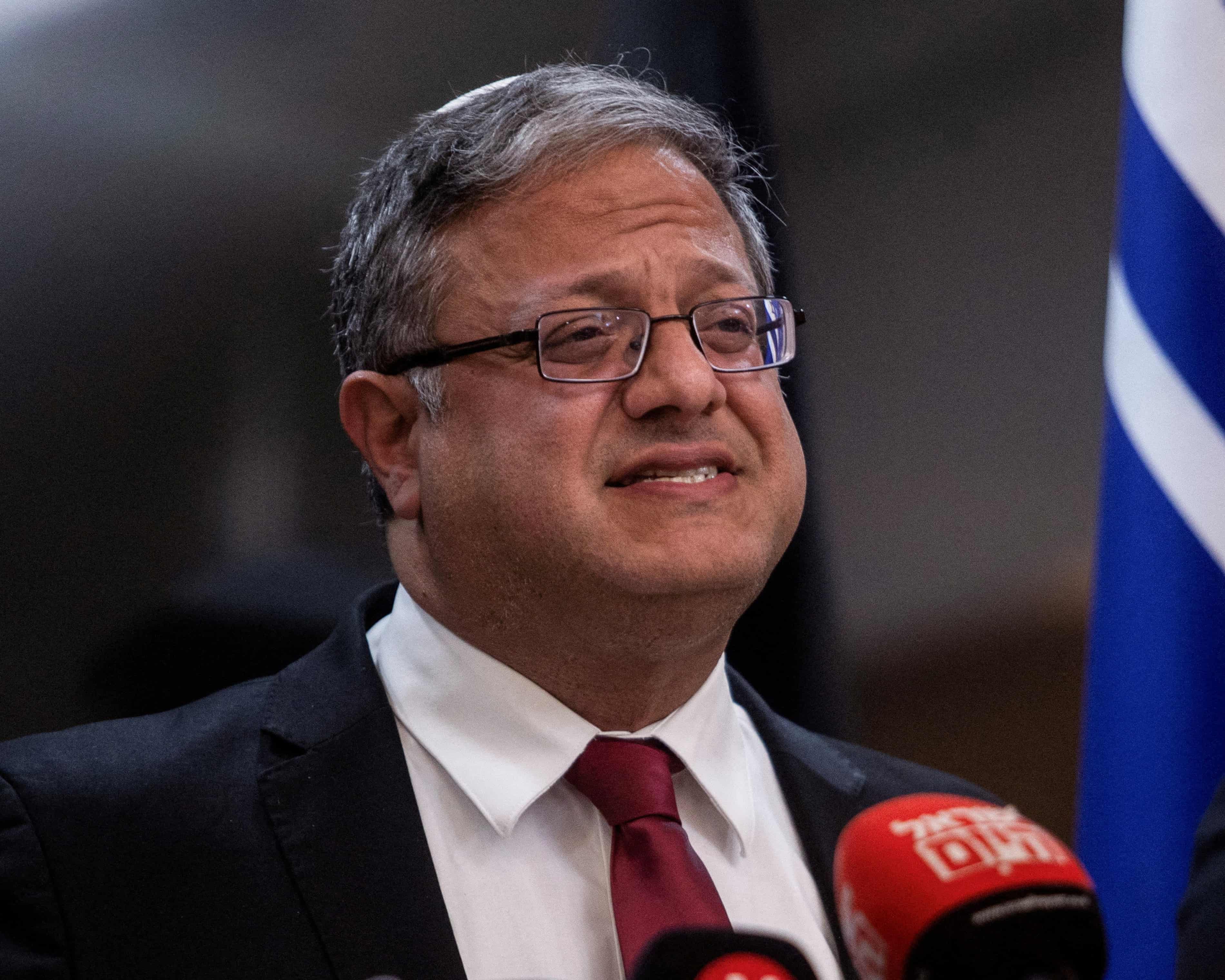 The Israeli national security minister, Itamar Ben-Gvir, has boasted he reduced conditions of security prisoners to what he described as the bare minimum required by Israeli law. Photograph: Oren Ben Hakoon/Reuters