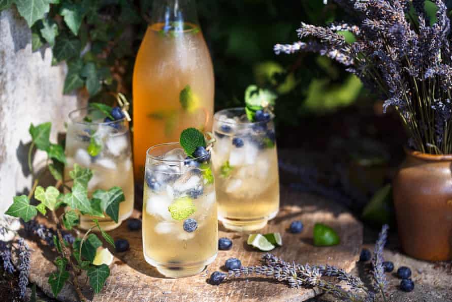 Glasses of summer cocktails