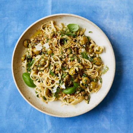 Max La Manna’s herby linguine with zesty breadcrumbs.