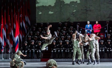 George Andguladze (King of Egypt) and Raehann Bryce-Davis (Amneris), top right, in Aida at the Royal Opera House.