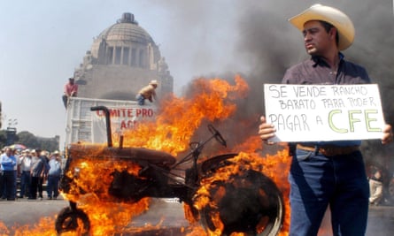 Protest against Nafta in Mexico City in 2008.