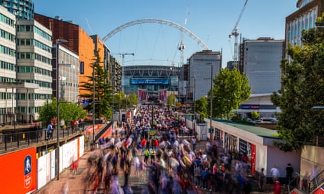 Fans making their way to Wembley for the FA Cup final in 2018